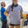 Up Close and Personal with Prehistoric Creatures Sophia readies to deploy the fishing gear.